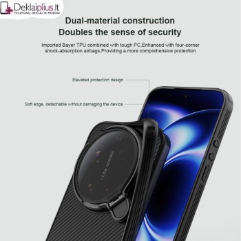 Nillkin Camshied Prop Magsafe dėklas su kameros apsauga - juodas (Xiaomi 17 Ultra)